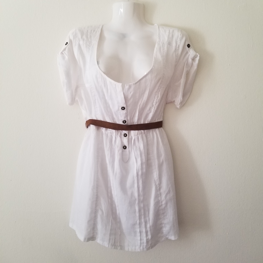 NWOT White Sheer Low Cut Blouse